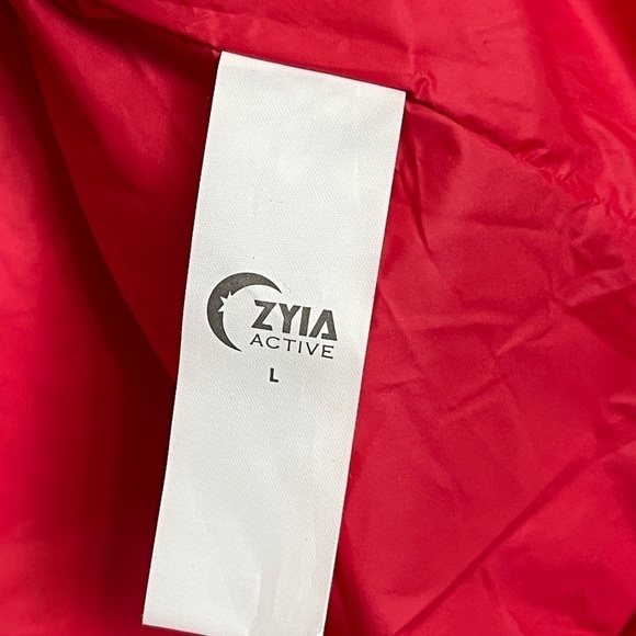 ZYIA Active Alpine Down Puffer Vest Quilted Logo Waist. Red Size L #890 - Picture 9 of 10
